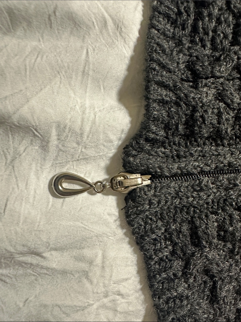 Aran Crafts Hooded 100% Merino Wool Cable Zip Cardigan - Dark Gray - Picture 4 of 5